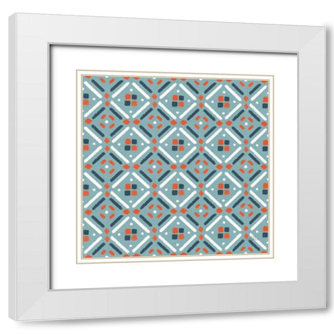 Seaside Village Pattern VIIC White Modern Wood Framed Art Print with Double Matting by Marshall, Laura