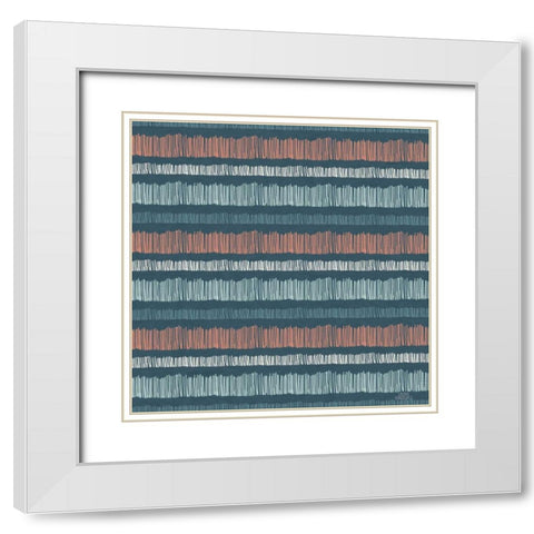 Seaside Village Pattern VIIIB White Modern Wood Framed Art Print with Double Matting by Marshall, Laura