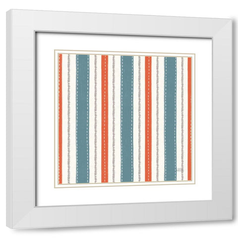 Seaside Village Pattern IXA White Modern Wood Framed Art Print with Double Matting by Marshall, Laura