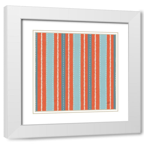 Seaside Village Pattern IXB White Modern Wood Framed Art Print with Double Matting by Marshall, Laura