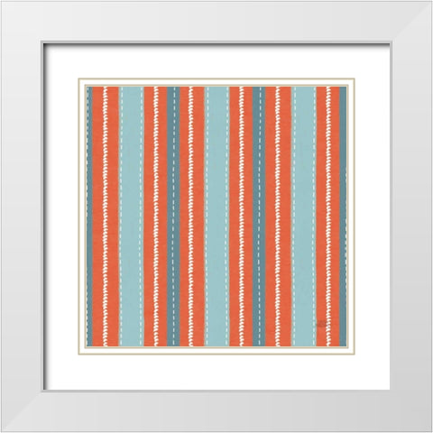 Seaside Village Pattern IXB White Modern Wood Framed Art Print with Double Matting by Marshall, Laura