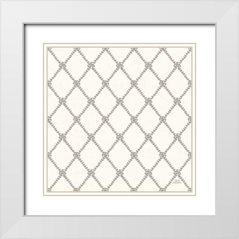Seaside Village Pattern XIA White Modern Wood Framed Art Print with Double Matting by Marshall, Laura