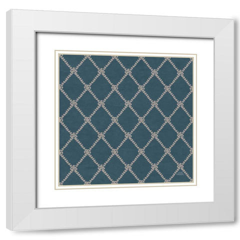 Seaside Village Pattern XIB White Modern Wood Framed Art Print with Double Matting by Marshall, Laura