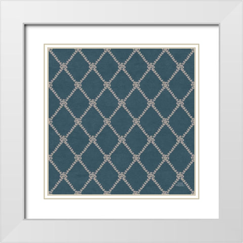 Seaside Village Pattern XIB White Modern Wood Framed Art Print with Double Matting by Marshall, Laura
