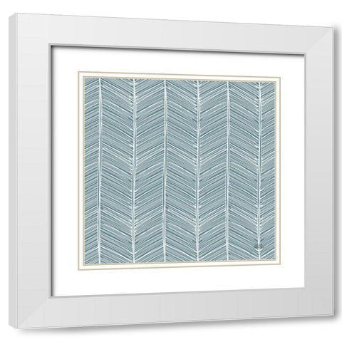 Seaside Village Pattern XIIB White Modern Wood Framed Art Print with Double Matting by Marshall, Laura