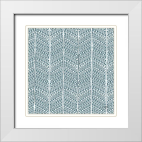 Seaside Village Pattern XIIB White Modern Wood Framed Art Print with Double Matting by Marshall, Laura