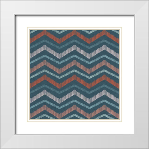 Seaside Village Pattern XIIIB White Modern Wood Framed Art Print with Double Matting by Marshall, Laura