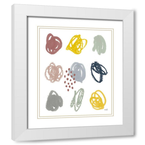 Scribble I White Modern Wood Framed Art Print with Double Matting by Hershey, Moira