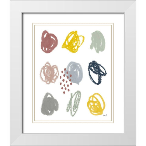 Scribble I White Modern Wood Framed Art Print with Double Matting by Hershey, Moira