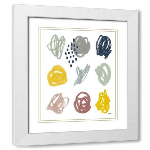 Scribble II White Modern Wood Framed Art Print with Double Matting by Hershey, Moira