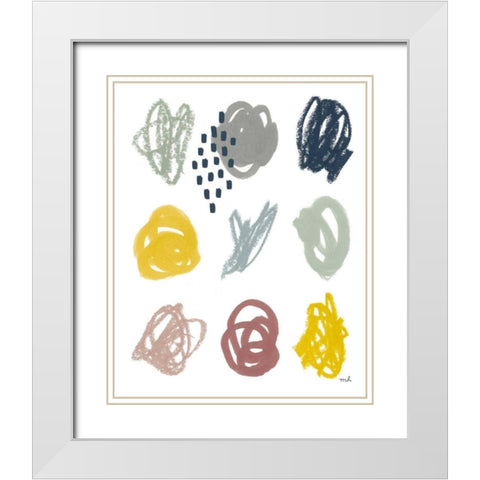 Scribble II White Modern Wood Framed Art Print with Double Matting by Hershey, Moira