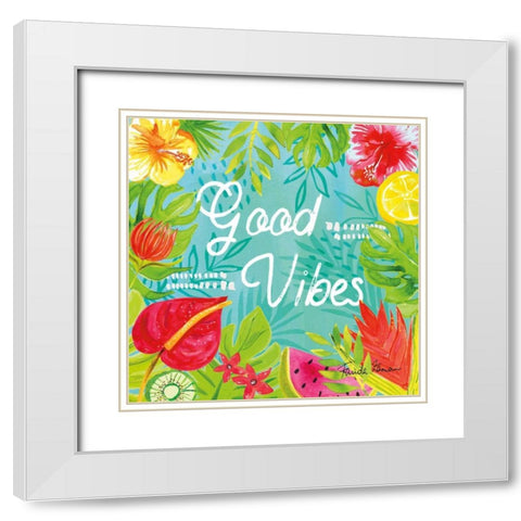 Tutti Frutti IX White Modern Wood Framed Art Print with Double Matting by Zaman, Farida