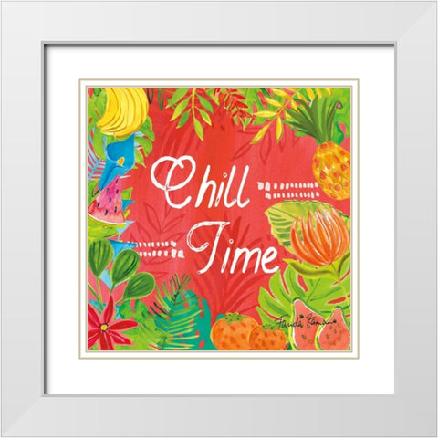 Tutti Frutti XII White Modern Wood Framed Art Print with Double Matting by Zaman, Farida