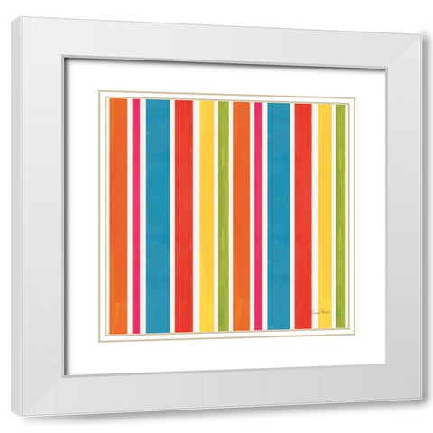 Tutti Frutti Pattern II White Modern Wood Framed Art Print with Double Matting by Zaman, Farida