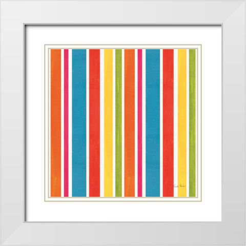 Tutti Frutti Pattern II White Modern Wood Framed Art Print with Double Matting by Zaman, Farida