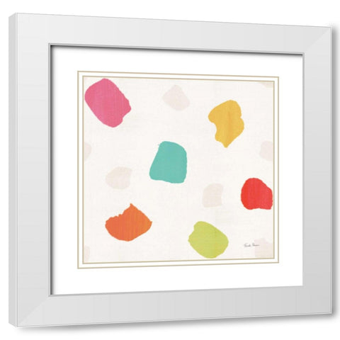Tutti Frutti Pattern IVA White Modern Wood Framed Art Print with Double Matting by Zaman, Farida