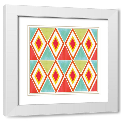 Tutti Frutti Pattern VIA White Modern Wood Framed Art Print with Double Matting by Zaman, Farida