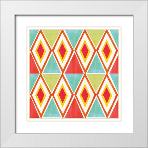 Tutti Frutti Pattern VIA White Modern Wood Framed Art Print with Double Matting by Zaman, Farida