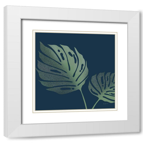 Monstera II White Modern Wood Framed Art Print with Double Matting by Thorns, Becky