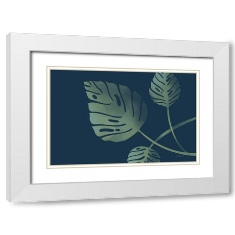 Monstera V White Modern Wood Framed Art Print with Double Matting by Thorns, Becky