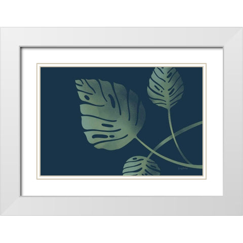 Monstera V White Modern Wood Framed Art Print with Double Matting by Thorns, Becky