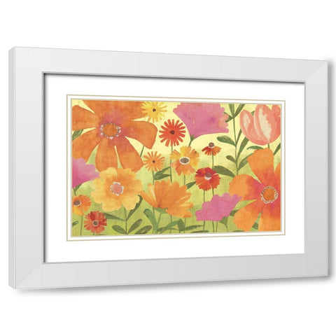 Spring Fling White Modern Wood Framed Art Print with Double Matting by Charron, Veronique