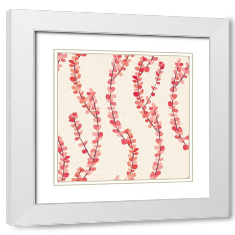 Succulent Pattern IIIA White Modern Wood Framed Art Print with Double Matting by Wild Apple Portfolio