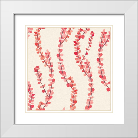 Succulent Pattern IIIA White Modern Wood Framed Art Print with Double Matting by Wild Apple Portfolio
