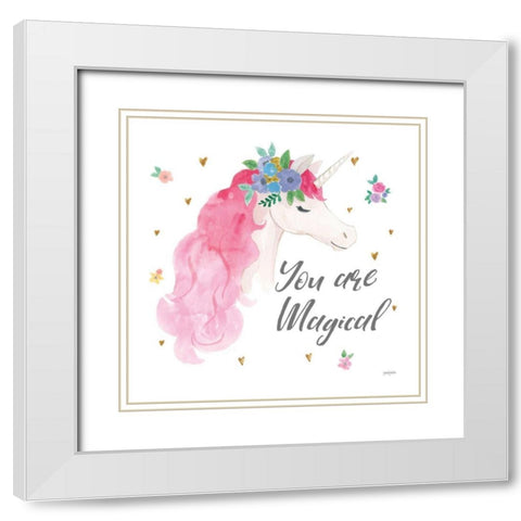 Magical Friends III You are Magical White Modern Wood Framed Art Print with Double Matting by Jackson, Jenaya