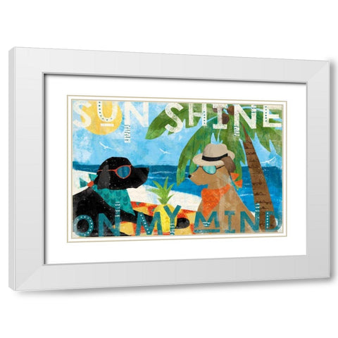 Good Vibes I White Modern Wood Framed Art Print with Double Matting by Charron, Veronique