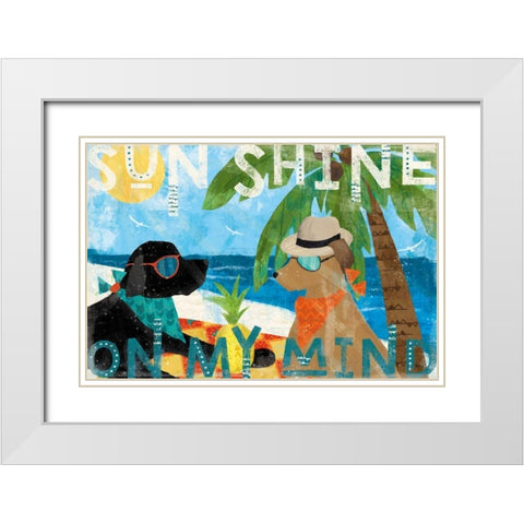 Good Vibes I White Modern Wood Framed Art Print with Double Matting by Charron, Veronique