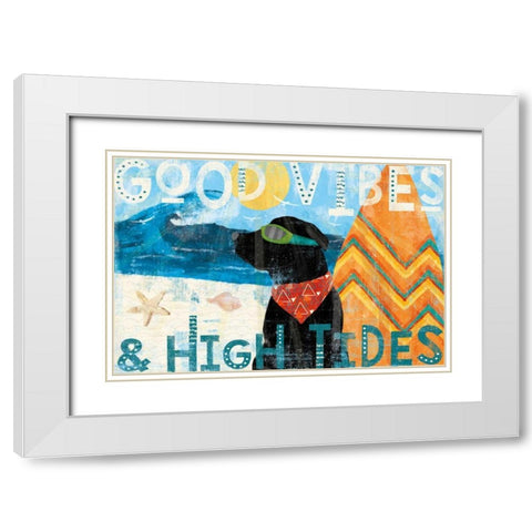 Good Vibes II White Modern Wood Framed Art Print with Double Matting by Charron, Veronique