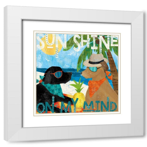 Good Vibes III White Modern Wood Framed Art Print with Double Matting by Charron, Veronique