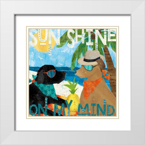 Good Vibes III White Modern Wood Framed Art Print with Double Matting by Charron, Veronique