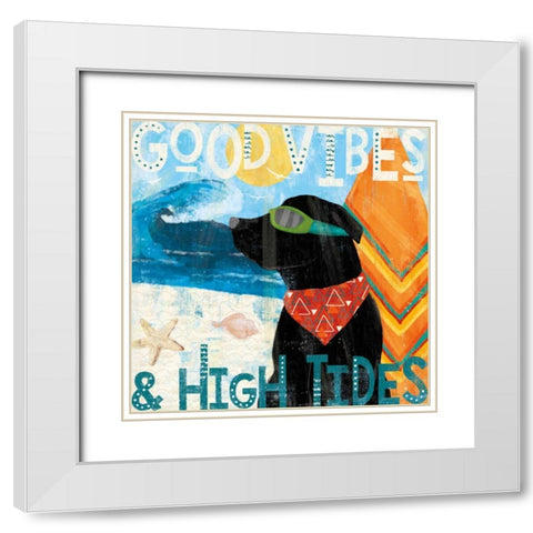 Good Vibes IV White Modern Wood Framed Art Print with Double Matting by Charron, Veronique