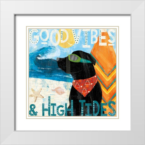 Good Vibes IV White Modern Wood Framed Art Print with Double Matting by Charron, Veronique