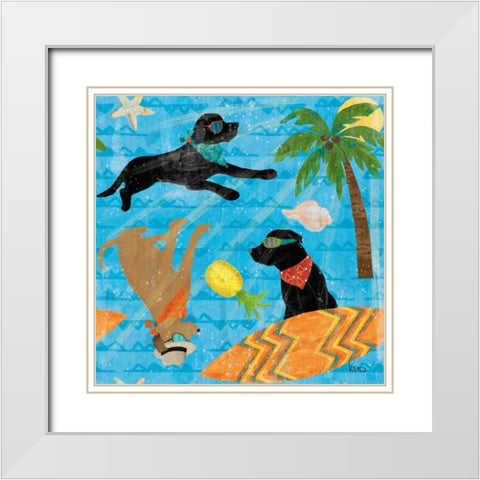 Good Vibes Pattern IA White Modern Wood Framed Art Print with Double Matting by Charron, Veronique