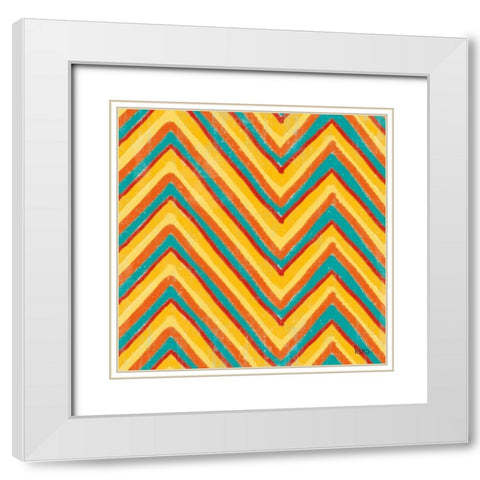 Good Vibes Pattern II White Modern Wood Framed Art Print with Double Matting by Charron, Veronique