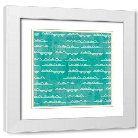 Good Vibes Pattern IIIA White Modern Wood Framed Art Print with Double Matting by Charron, Veronique