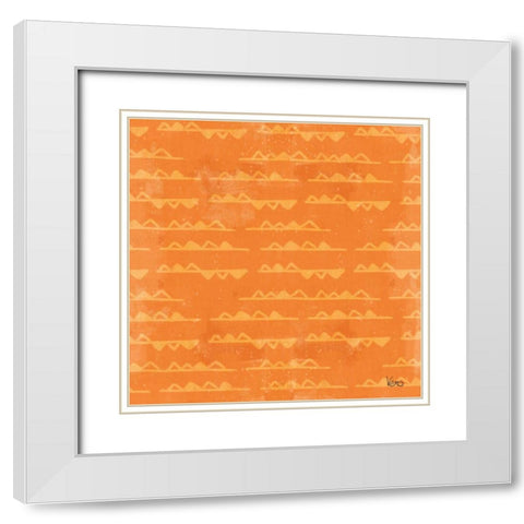 Good Vibes Pattern IIID White Modern Wood Framed Art Print with Double Matting by Charron, Veronique