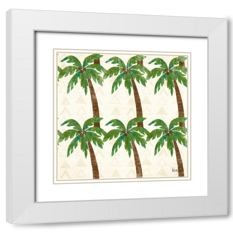 Good Vibes Pattern VA White Modern Wood Framed Art Print with Double Matting by Charron, Veronique