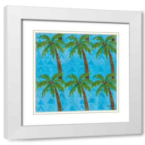 Good Vibes Pattern VB White Modern Wood Framed Art Print with Double Matting by Charron, Veronique