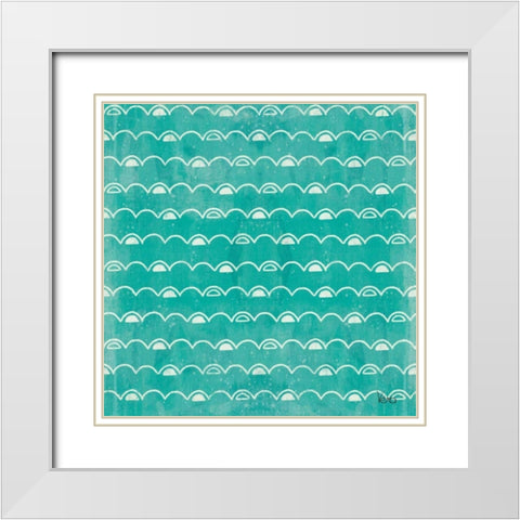 Good Vibes Pattern VIA White Modern Wood Framed Art Print with Double Matting by Charron, Veronique