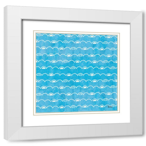 Good Vibes Pattern VIB White Modern Wood Framed Art Print with Double Matting by Charron, Veronique