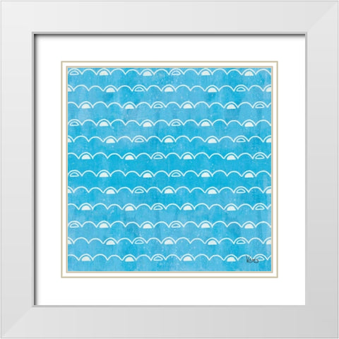 Good Vibes Pattern VIB White Modern Wood Framed Art Print with Double Matting by Charron, Veronique