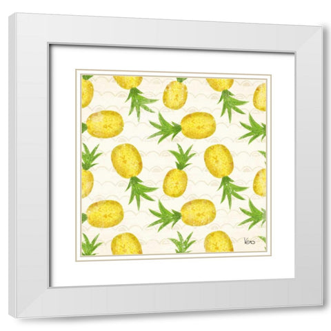 Good Vibes Pattern VIIA White Modern Wood Framed Art Print with Double Matting by Charron, Veronique