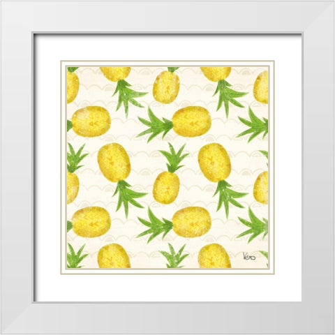 Good Vibes Pattern VIIA White Modern Wood Framed Art Print with Double Matting by Charron, Veronique