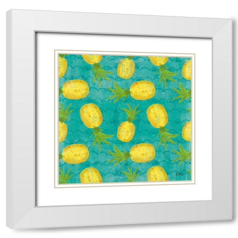 Good Vibes Pattern VIIB White Modern Wood Framed Art Print with Double Matting by Charron, Veronique