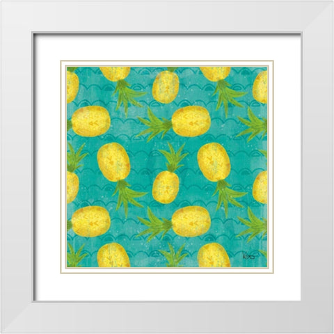 Good Vibes Pattern VIIB White Modern Wood Framed Art Print with Double Matting by Charron, Veronique