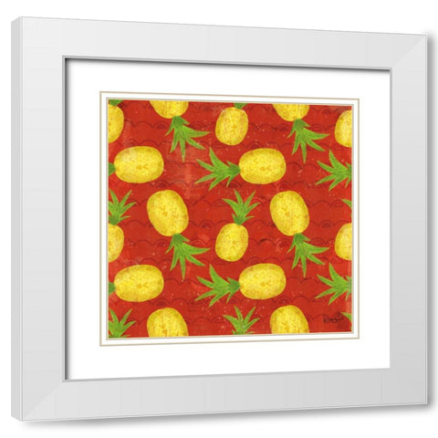 Good Vibes Pattern VIIC White Modern Wood Framed Art Print with Double Matting by Charron, Veronique